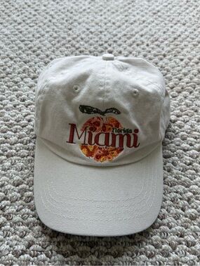 Miami Florida Embroidered White Baseball Cap